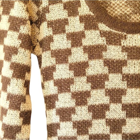 LISA SAYS GAH Women's Mafalda Knit Midi Dress In Brown Multi Size M - Picture 5 of 7